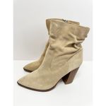 Vince Camuto Ankle Booties Size 7.5 Tan Suede Western Block Heel Boots Photo 1