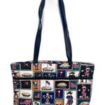 Source Unknown Patriotic Themed Shoulder Tote Bag Top Zip Vinyl Interior American Pie Photo 0
