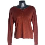 Chaser Slub Jersey Long Sleeve Sheer Lightweight Burnt Orange Henley Size Small Photo 1