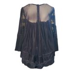 Andree by Unit Black Lace Sheer crochet embroidered‎ Blouse size M Photo 1