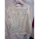 JM Collection  White Embroidered Tunic Blouse Long Sleeve Women Size Medium Photo 3