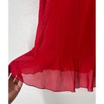 Victoria's Secret Red Sheer Babydoll Slip Dress Sz M Ruffle Hem Romantic Lingerie Photo 2