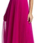 Monique Lhuillier Tulle Cut Out Midi Dress Pink Size 4 NWT Photo 0