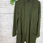 Talbots  Olive Hunter Green Wool Blend Stretch Longline Cardigan Photo 2