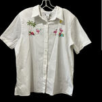 Alfred Dunner Alfred Dunmer 2 Pc set flamingo Vacation Travel Shirt 18 Pants 16 White Button Photo 0