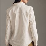 Anthropologie Anthro Maeve Contrast-Stitch Linen Buttondown Shirt. Size L. MSRP $108 Photo 2