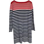 Joules Knitwear Womens Striped Long Sleeve Sweater Dress Pockets Red Navy Blue Size 8 Photo 1