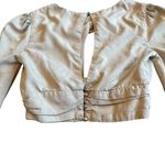 Majorelle  Twist Front Crop Top Tan Long Sleeve Shirt Blouse Size Small Women's Photo 10