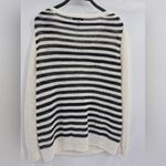 AQUA  Bloomingdale’s boho summer beach Striped Black and White Sweater Medium Photo 1