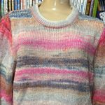 Gap  Women’s “Forever Cozy” Acrylic Sweater, Pink Stripe, Sz Large Photo 1