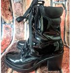 Flexi Boots Womens 7 Bootie Lace Up Side Zip High Block Heel Witchy Goth MINT Black Photo 4