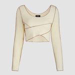 Cider Beige Stitching Rib Top Photo 2