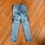 Caution to the Wind Floral embroidered stretch fit skinny jeans Photo 3