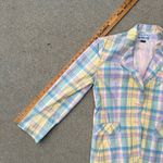 Vintage 80s Pastel Blue Yellow Plaid Blazer Separates by Donkenny Size 12 Photo 11