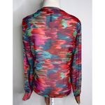 Ethyl Vibrant Colorful Sheer Cardigan Open Cover Cardigan Top Tie Waist Small Photo 3