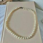 Baroque Ivory Pearl Necklace Vintage “Corinne” Unique Freshwater Iridescent White Photo 3