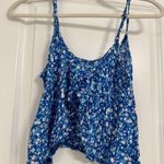 Hollister Holster Blue Floral Flowy Spaghetti Strap Crop Top Photo 1