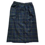 Pendleton VINTAGE Green Watch Tartan Wool Midi Skirt Women Size 10 Argyle Travel Photo 1