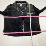 Juicy Couture  Black Velvet Button Front PJ Pajama Top Large Photo 6
