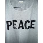 Style & Co  Women's 1X Embellished Gray PEACE Christmas Holiday Shirt Photo 2