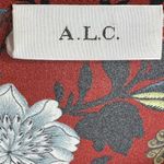 ALC Frank A.L.C. Sosta Burgundy Wine Red Floral Silk Tie-Front Mini Dress Size 4 Photo 9