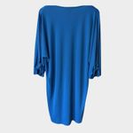 Ralph Lauren Lauren Dress Womens Sz XL Blue V-Neck Shift With Tie Split Sleeves Photo 6