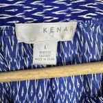 Kenar Womens size Large Ikat Pullover Long Sleeve Blouse Top Blue Popover Photo 3