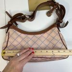 Dooney & Bourke DOONEY BOURKE Vtg Y2K Small Hobo Style Handbag Pink Matching Wallet Leather Trim Photo 13