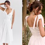 House Of CB House‎ of CB 'Hattie' white pin tuck cotton midi sundress NWOT size XS Photo 4