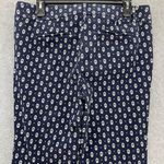 Ann Taylor LOFT  Women's Marisa Pants Blue Printed Size 10 Petite Cotton Ankle Photo 5
