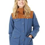 Picture Kate Organic Clothing Blue & Tan Zip Up Jacket w/ Hood Women’s Medium Photo 0