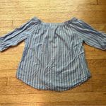 Blue and White Striped Off Photo 3