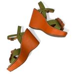 Kork-Ease x Anthropologie 7 Mina Flower Applique Platform Wedge Leather Sandals Photo 4