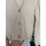 H&M  Women's Cream V-Neck Cardigan with Jewel Buttons, Size XS, EUC Photo 1
