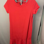 Lands' End Women's Coral‎  ruffle dress size M 10-12 Photo 0