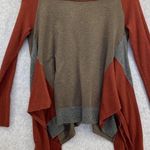 Soft Surroundings  Cardigan Asymmetrical High Low Red Brown Gray Wool Photo 3