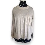 Madewell ‎ Womens Sweater Sz S Heather Calico Cream Lightweight Pocket Pullover Photo 3