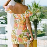 Sabo Skirt  Rory Dress Off Shoulder Mini Puff Sleeve Floral Print Cotton L Photo 8