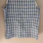 Dress Barn Y2K  BLUE AND WHITE PLAID CRINKLE‎ TOP Photo 4