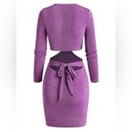 Gab & Kate Orchid Twisted Tie Cut Out Bodycon Mini Dress Sz L Women Photo 2