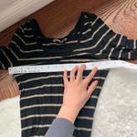Banana Republic  Black & Tan Striped T-Shirt Dress Photo 4