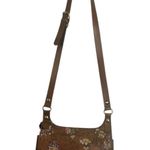 Patricia Nash  English Garden Floral Map London Brown Leather Saddle Bag Photo 1