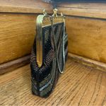 VTG Tricolored Black Bronze Gold Beaded Elegant Evening Clutch Bag Photo 4