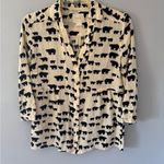 Anthropologie  Maeve Woodland Walk Black Bear Print Shirt size 6 Photo 6