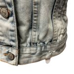 Aeropostale Distressed Cropped Cotton Denim Jacket Size Medium Blue Acid Wash Photo 1