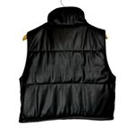 Anthropologie Vegan Leather High Neck Puffer Vest Sz Medium Black Gilet Moto Photo 3