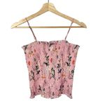 Gianni Bini NEW Stacey Pink Floral Smocked Cami Tank Top XS Photo 2
