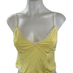 Danielle Guizio  Yellow Lace Trim Corset Bustier Cami Camisole Tank Crop Top Sz S Photo 0