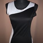 Finejo Two Tone Short Sleeve Bodycon Dress Black Size M Photo 3
