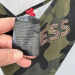 Guess ‎ Camo Romper Jumpsuit Bodysuit Rhinestone Logo Sleeveless Green Womens XL Photo 10